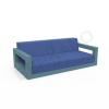 Диван Quarter lounge с подушками бирюзового цвета, аксессуар темно-синего цвета