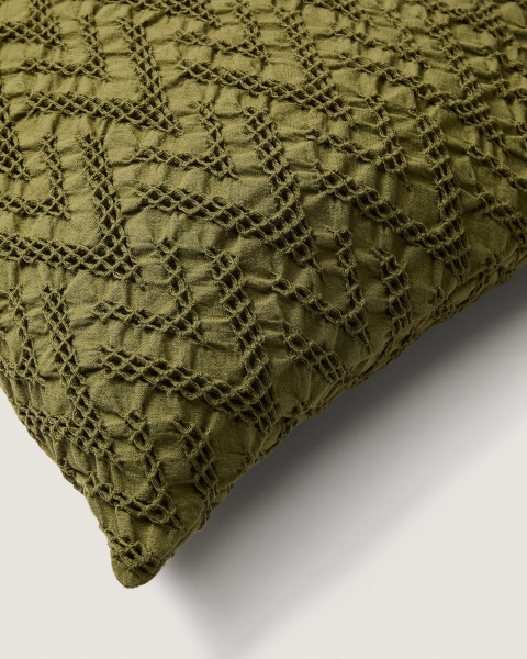 Чехол для подушки Evone 100% хлопок с вафельной текстурой зеленый 50 x 50 см от интернет-магазина IDODOM.RU