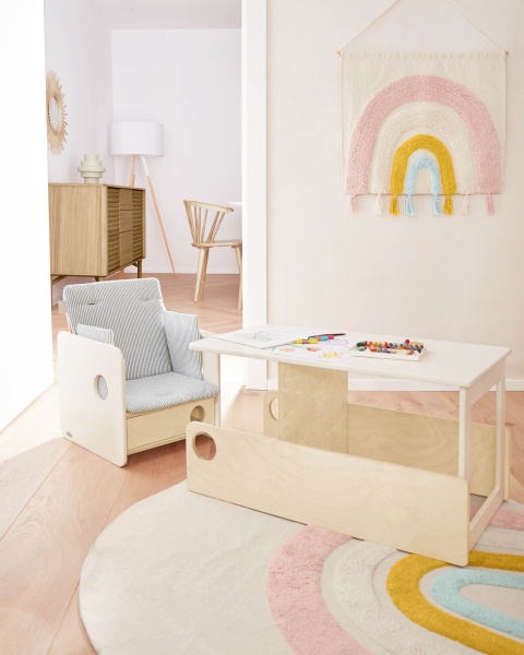 Подушка для стульчика Nuun в синюю полоску 100% органический хлопок (GOTS) от интернет-магазина IDODOM.RU