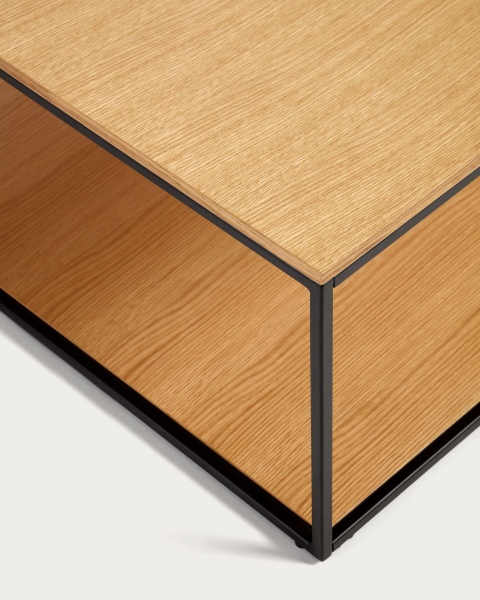 Yoana Журнальный столик из дубового шпона и черного металла 80 x 80 см от интернет-магазина IDODOM.RU