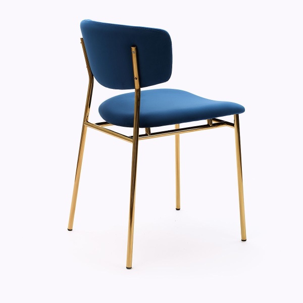 Стул Deimos, микровелюр синий, опоры золото от интернет-магазина IDODOM.RU