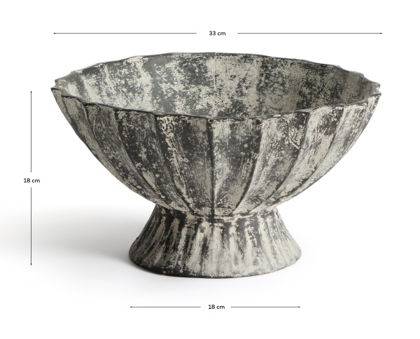 Ваза Valura из папье-маше серая Ø 33 см от интернет-магазина IDODOM.RU