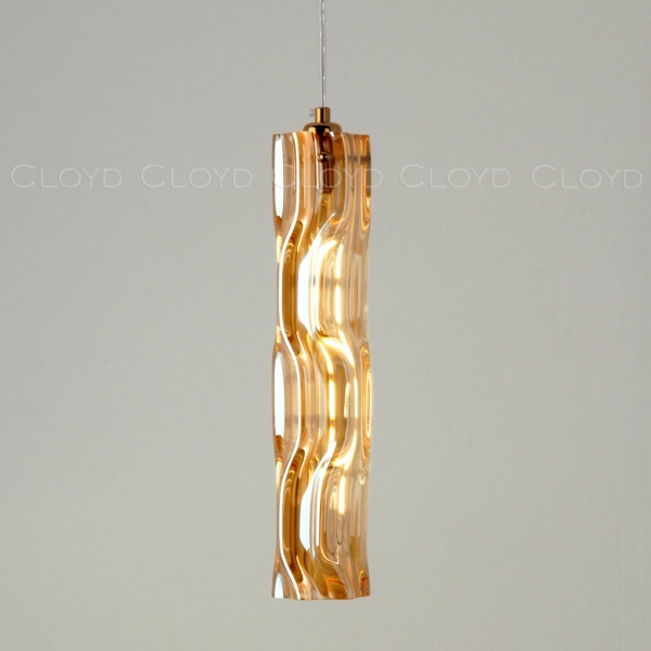 Подвесной светильник Cloyd ICEBERG-A P1 / Ø8 см - латунь - янтарное стекло (арт.11642) от интернет-магазина IDODOM.RU