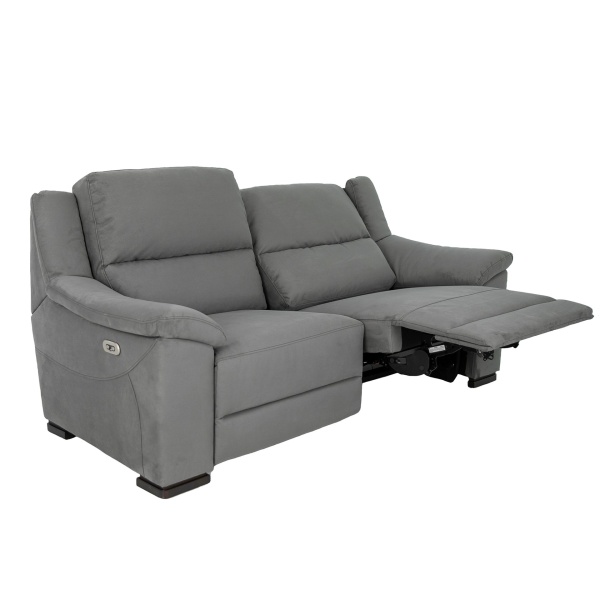 Трехместный диван с реклайнером 6267 из серой ткани от интернет-магазина IDODOM.RU