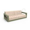 Диван Quarter lounge с подушками темно-зеленого цвета, аксессуар молочного цвета