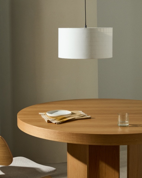 Dulan Подвестной светильник Ø45 см ткань белая от интернет-магазина IDODOM.RU