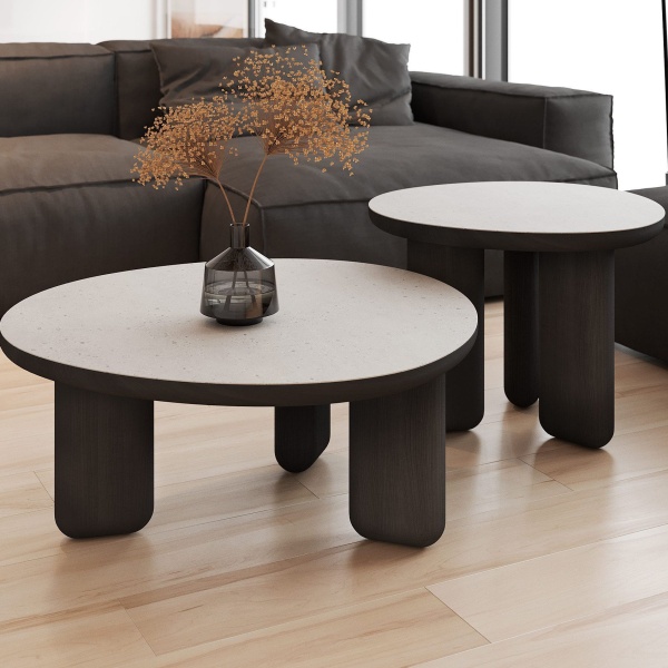 Журнальный столик Momo D600 массив / пластик hpl светлый бетон от интернет-магазина IDODOM.RU