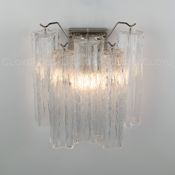 Бра Cloyd ANNO-D W1 / выс. 29 см - хром - прозрачн.стекло (арт.20469) от интернет-магазина IDODOM.RU