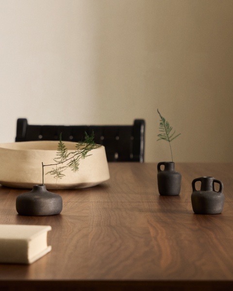 Sofra Набор из 3 терракотовых ваз с черной отделкой, 6 см / 7 см / 10 см от интернет-магазина IDODOM.RU