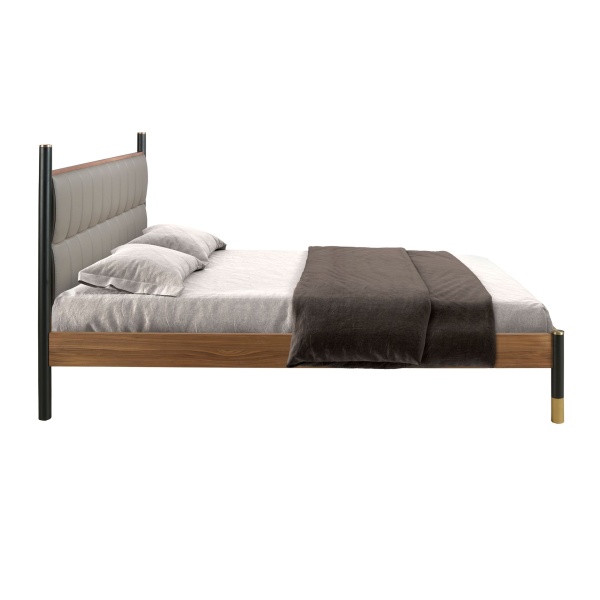 Кровать 7169 из темно-серой экокожи для матраса 150×200 от интернет-магазина IDODOM.RU