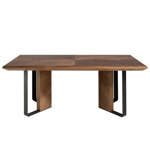 Обеденный стол 1105/MI2204T из ореха и черной стали от интернет-магазина IDODOM.RU
