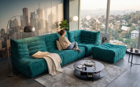 Пуф ДеФранс™️ Слим 70/70 - Mistral шенилл