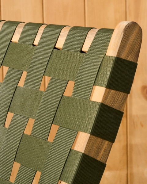 Складное кресло Chabeli из массива акации и шнура зеленого цвета от интернет-магазина IDODOM.RU