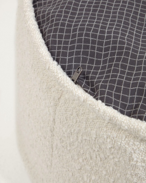 Пуф Adara из ткани букле белый, Ø 50 см от интернет-магазина IDODOM.RU