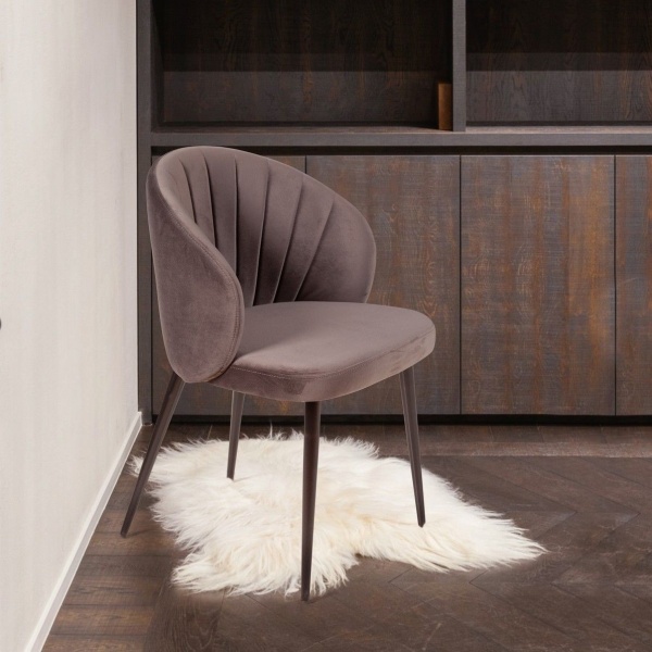 Стул Mont Blanc, бархат антрацит 14 / черный конус от интернет-магазина IDODOM.RU