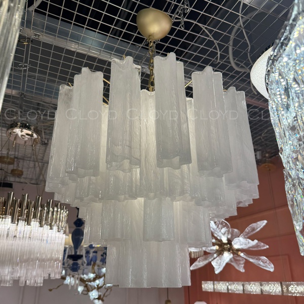 Люстра Cloyd ANNO-B C7 / Ø58 см - латунь светл. - стекло белые облака (арт.11648) от интернет-магазина IDODOM.RU