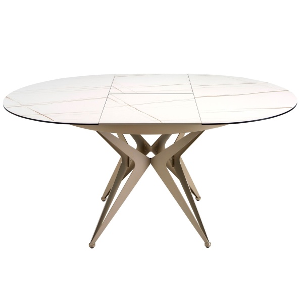 Круглый раздвижной обеденный стол 1119/MC22018DT из мраморной керамики и стали от интернет-магазина IDODOM.RU