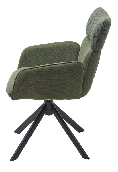 Стул с подлокотниками Trio ткань комби зеленый, поворотно-возвратный механизм  360 градусов от интернет-магазина IDODOM.RU