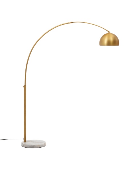 Madali Металлический торшер с латунной отделкой и основой из белого мрамора от интернет-магазина IDODOM.RU