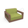 Кресло Quarter lounge с подушками Brown, Green