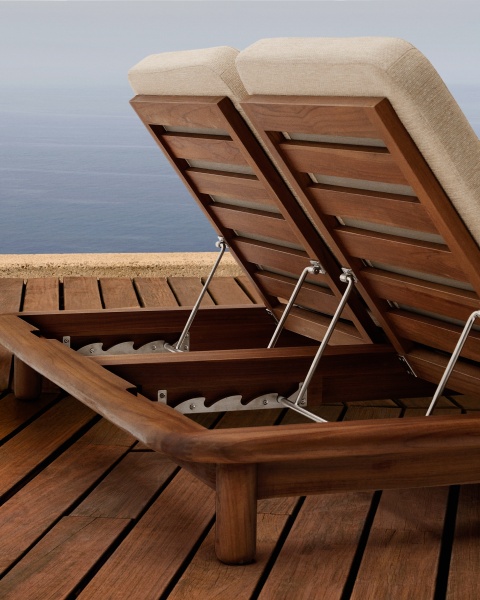 Шезлонг двойной Turqueta из дерева от интернет-магазина IDODOM.RU