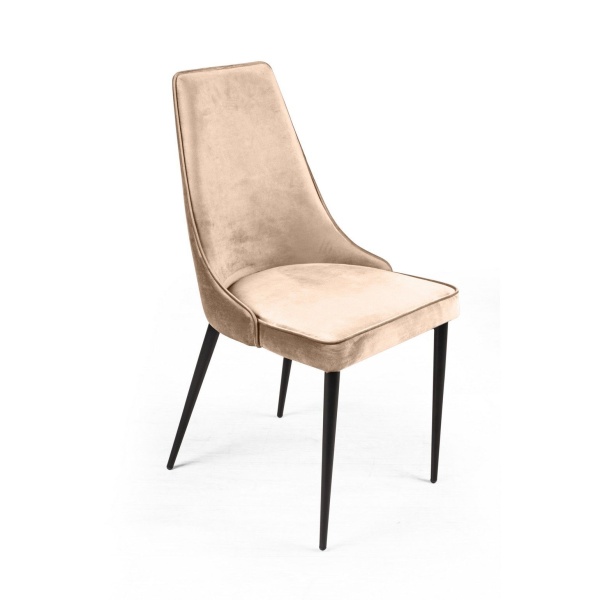 Стул Oliver, бархат бежевый 5/ чёрный конус от интернет-магазина IDODOM.RU