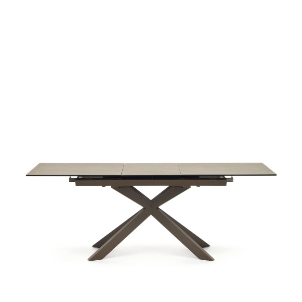 Atminda Раздвижной стол из керамики и стали с коричневой отделкой 160 (210) x 90 см от интернет-магазина IDODOM.RU