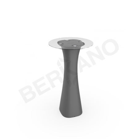 Стол барный со стеклом Grace Bar Round Coal Black