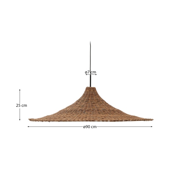 Bladia Абажур из ротанга с натуральной отделкой Ø90 см от интернет-магазина IDODOM.RU