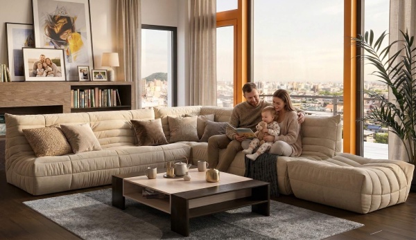 Диван ДеФранс™️ прямой 3-х местный - Эконом микровелюр