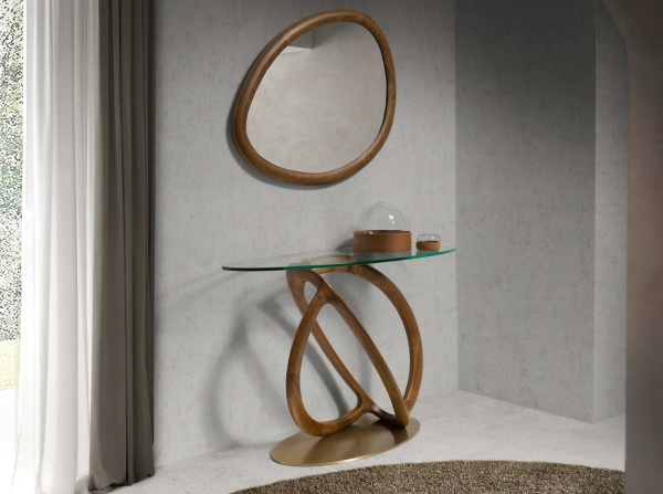 Консоль 3246/CON16171 из закаленного стекла и ореха от интернет-магазина IDODOM.RU