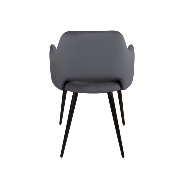 Стул William с подлокотниками, бархат серый 27/ черный конус от интернет-магазина IDODOM.RU