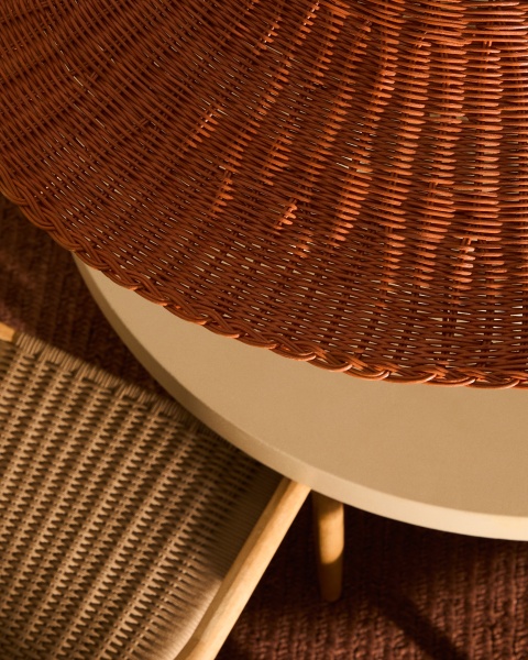 Bladia Абажур для подвесного светильника из ротанга с терракотовой отделкой Ø70 см от интернет-магазина IDODOM.RU