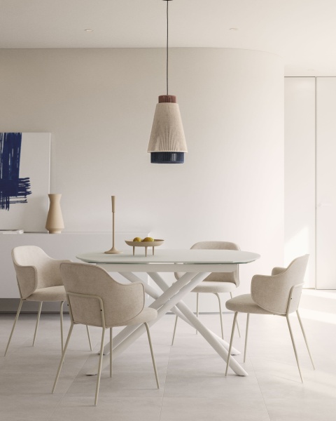 Suanna Стул бежевого цвета со стальными ножками от интернет-магазина IDODOM.RU