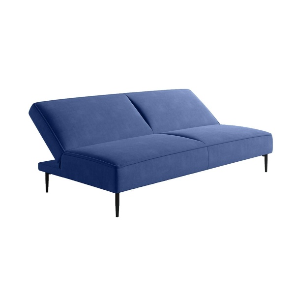 Este диван-кровать трехместный, прямой, без подлокотников, велюр синий Velutto 26 от интернет-магазина IDODOM.RU