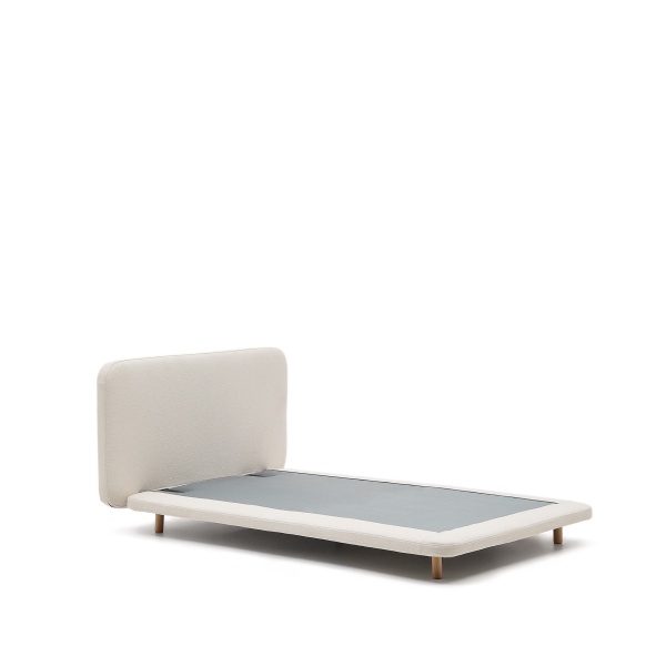 Кровать Odum со съемными чехлами из бежевого микробукле с ножками из бука 90 x 200 от интернет-магазина IDODOM.RU