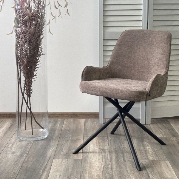 Стул Dolce шенилл коричневый, поворотно-возвратный механизм 180 градусов от интернет-магазина IDODOM.RU