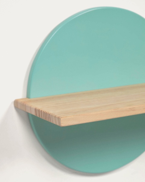 Полка Diti из массива натуральной сосны и бело-бирюзового МДФ 60 x 26 см FSC от интернет-магазина IDODOM.RU