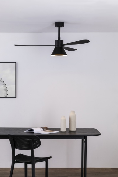 Черный вентилятор Amelia L CONE LED 20W CCT DIM от интернет-магазина IDODOM.RU