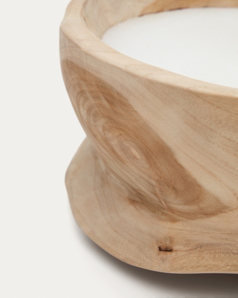 Maelia Свеча в деревянном подсвечнике с натуральной отделкой Ø 25 см от интернет-магазина IDODOM.RU