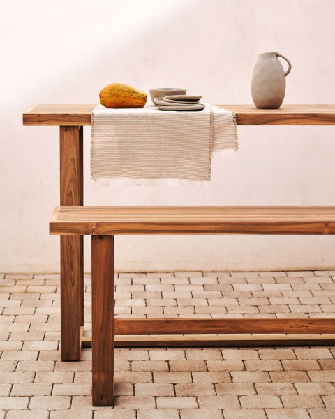 Canadell Уличная скамейка из 100% переработанного тикового дерева 130 см от интернет-магазина IDODOM.RU