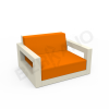 Кресло Quarter lounge с подушками Bone Brown, Orange