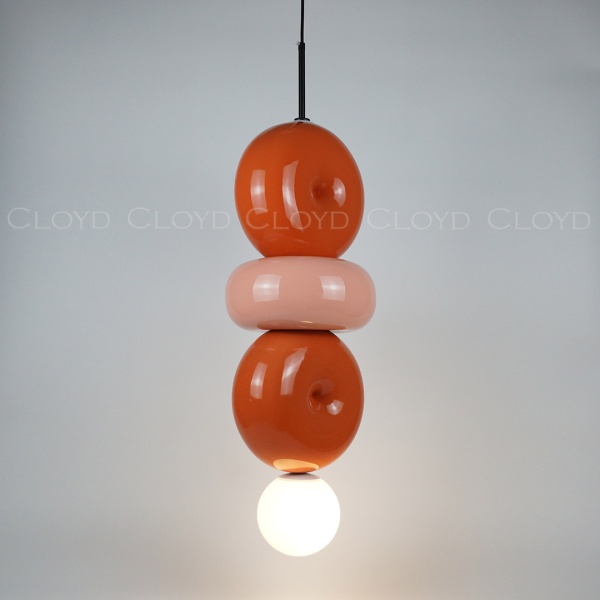 Подвесной светильник Cloyd MOGOTON P1 / Ø25 см - черный - оранж. и розов. керамика (арт.11898) от интернет-магазина IDODOM.RU