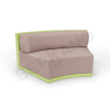 Диван полукруглый Fame с подушкой Spring Green, Cappuccino