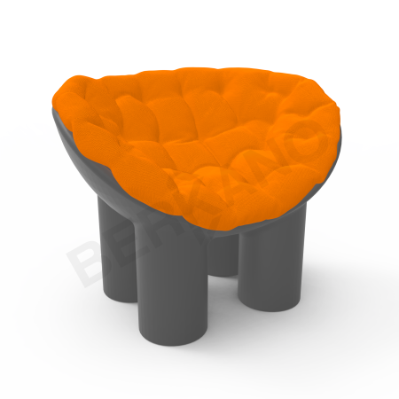Кресло SLON Coal Black, Orange