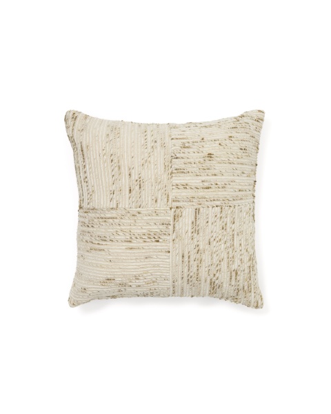 Чехол для подушки Anuba из жаккардовой ткани в бежевую и зелёную клетку 45 x 45 см от интернет-магазина IDODOM.RU