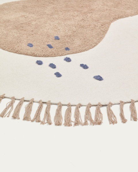 Tamya Круглый ковер из 100% хлопка с коричневой грушей Ø 120 см от интернет-магазина IDODOM.RU