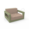 Кресло Quarter lounge с подушками Olive green, Toffee