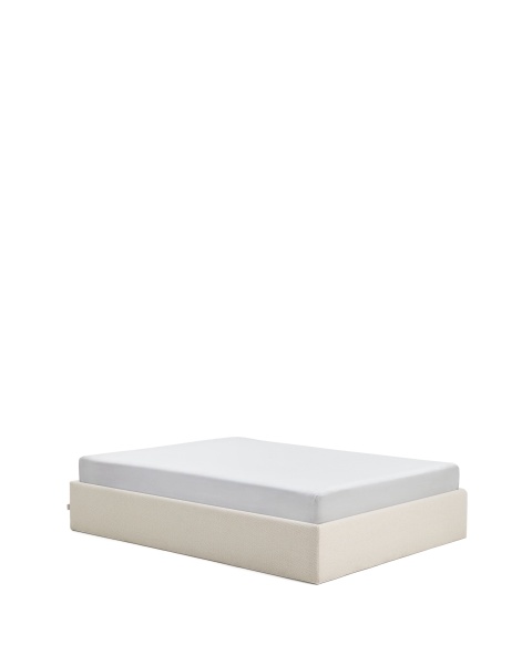 Основание кровати Nelzi из шенилла цвета экрю для матраса 150 x 200 см от интернет-магазина IDODOM.RU
