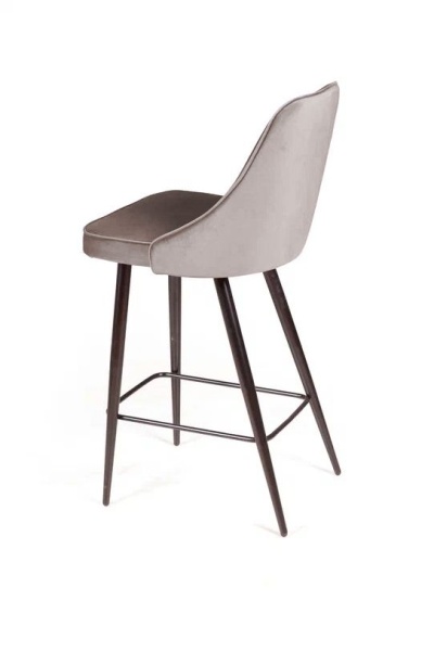 Стул полубарный Oliver, бархат пепельно-бежевый 25/ чёрный конус от интернет-магазина IDODOM.RU